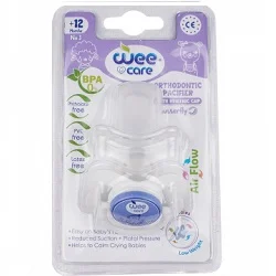 پستانک ارتودنسی درب‌دار سفید وی کر سایز 3 کد P 126 weecare - فروشگاه سیسمونی روژان