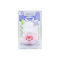 پستانک ارتودنسی شفاف چاپدار دربدار مدل پروانه P129 وی کر 18+ ماه WEE CARE - فروشگاه سیسمونی روژان