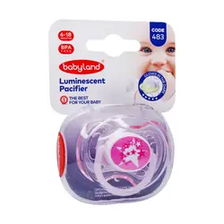 پستانک النا شب تاب فندقی(سرگرد) و ارتودنسی قاب کریستالی babyland بی بی لند 483 - 482 - 481 - 480 - فروشگاه سیسمونی روژان