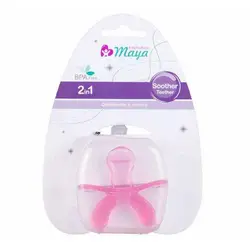 پستانک و دندان گیر ارتودنسی سیلیکونی مایاMaya 1121 silicon soother & teether - فروشگاه سیسمونی روژان