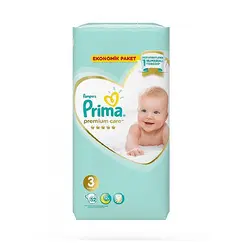 پوشک پریما پمپرز سفید ضد حساسیت سایز ۳ (۵۲ عددی) prima pampers - فروشگاه سیسمونی روژان