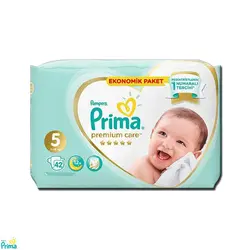 پوشک پریما پمپرز سفید ضد حساسیت سایز 5 تعداد 42 عددی pampers prima - فروشگاه سیسمونی روژان