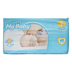 پوشک مای بیبی سایز ۱ بسته ۴۰ عددی دستمال مرطوب هدیه my baby - فروشگاه سیسمونی روژان
