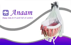 تخت گهواره شل چوبی 90 ابعداد*70 آنام anaam - فروشگاه سیسمونی روژان