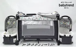 تخت و پارک دو قلو گهواره شو بیبی ترند Babytrend GoLite Twins - فروشگاه سیسمونی روژان