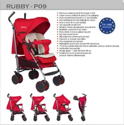 کالسکه مدل rubby-p09 در سه رنگ - فروشگاه سیسمونی روژان