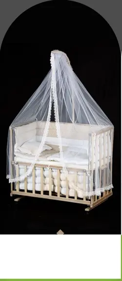 گهواره چوبی کنار مادر ( رنگ راش و طبیعی t) - فروشگاه سیسمونی روژان