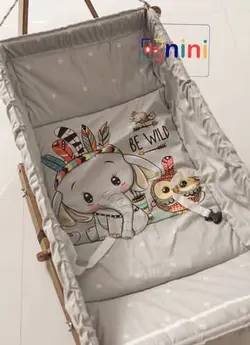 گهواره سنتی چوبی تاشو جنس متوسط danini - فروشگاه سیسمونی روژان