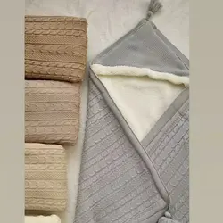 پتو بافت خزدار کلاهدار - فروشگاه سیسمونی روژان