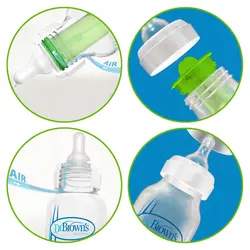 شیشه شیر طلقی ۱۲۰ میل نوزاد دکتر براونز sb41005 Dr Brown's - فروشگاه سیسمونی روژان