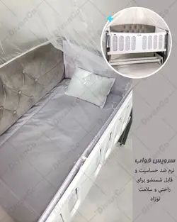 گهواره چوبی ابعاد دو سایز مختلف کنار مادر و تنظیمی دیوانکو Divanco - فروشگاه سیسمونی روژان