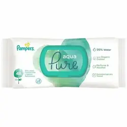 دستمال مرطوب کودک پمپرز PAMPERS مدل AQUA PURE - فروشگاه سیسمونی روژان