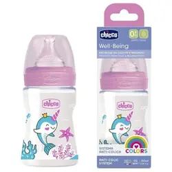 شیشه طلقی ول بینگ سیلیکان طرح دار 150 میل chicco - فروشگاه سیسمونی روژان
