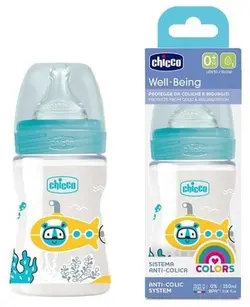 شیشه طلقی ول بینگ سیلیکان طرح دار 150 میل chicco - فروشگاه سیسمونی روژان
