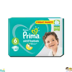 پوشک پریما پمپرز ترک سایز 6 تعداد 40 عددی pampers prima - فروشگاه سیسمونی روژان