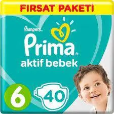 پوشک پریما پمپرز ترک سایز 6 تعداد 40 عددی pampers prima - فروشگاه سیسمونی روژان