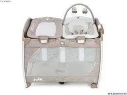 تخت و پارک فول با گهواره ویبره دار جویی meet excursion™ change & Bounce Tan Stripe - فروشگاه سیسمونی روژان