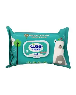 دستمال مرطوب کودک حاوی روغن زیتون وی کر بسته 72 عددی WEE CARE - فروشگاه سیسمونی روژان