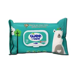 دستمال مرطوب کودک حاوی روغن زیتون وی کر بسته 72 عددی WEE CARE - فروشگاه سیسمونی روژان