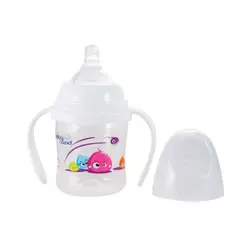 شیر خوری ضد نفخ کلاسیک فندقی با دهانه پهن دسته دار 150 میل بی بی لند کد 356 babayland - فروشگاه سیسمونی روژان