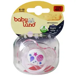 پستانک النا شب تاب ارتودنسی طرح بادکنک و ستاره 6-18 ماه بی بی لند کد 487 babyland - فروشگاه سیسمونی روژان