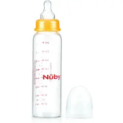 شیشه شیر پیرکس 240 میل نابی NUBY 1179 - فروشگاه سیسمونی روژان