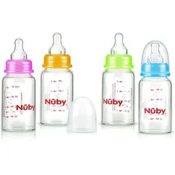 شیشه شیر پیرکس 120 میل نابی NUBY 1179 - فروشگاه سیسمونی روژان