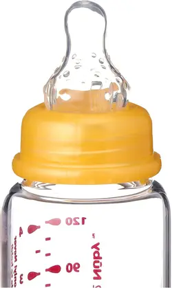 شیشه شیر پیرکس 120 میل نابی NUBY 1179 - فروشگاه سیسمونی روژان
