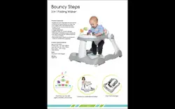 روروئک واکر شو طوسی اسپادیس Spuddies Bouncy Steps (3 in 1 Folding Walker)