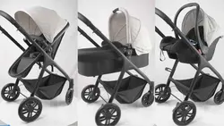 ست کالسکه burbay شامل کالسکه ، کریر ، کریکات ( ساک حمل )