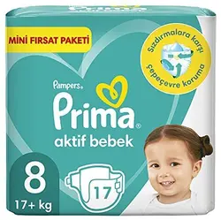 پوشک پریما پمپرز ترک سایز 8 - 17 عددی pampers prima - فروشگاه سیسمونی روژان