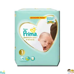 پوشک پریما پمپرز سفید ضد حساسیت سایز 1 بسته 70 تایی pampers prima - فروشگاه سیسمونی روژان