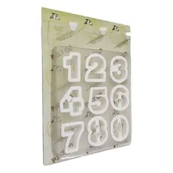 کاتر شیرینی پزی لوازم قنادی پسته طرح اعداد لاتین مدل pst119 مجموعه 9 عددی