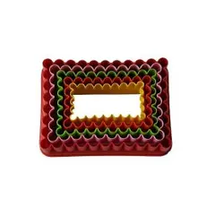 کاتر شیرینی پزی طرح دالبر مستطیل مدل Pst120 مجموعه 6 عددی