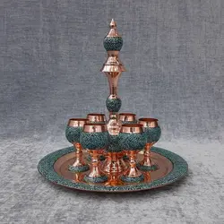 شربت خوری مسی فیروزه کوبی سایز متوسط