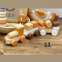 قطار چوبی باربری رنگی