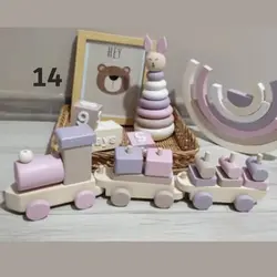 قطار چوبی باربری رنگی