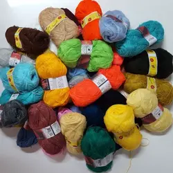 کاموا رنگی اکرلیک نازک دولا (40 گرمی ) بسته 25 عددی