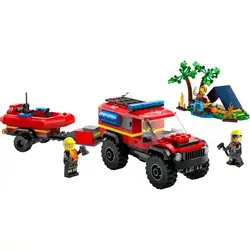 لگو سیتی 4*4 ماشین آتشنشانی با قایق نجات LEGO City 4x4 Fire Engine with Rescue Boat مدل 60412