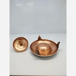 خاویار خوری مسی فیروزه کوبی شده سایز کوچک