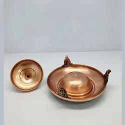 خاویار خوری مسی فیروزه کوبی شده سایز کوچک
