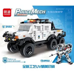 لگو ماشین پلیس و ربات 2در1 مینگدی LEGO MINGDI 2in1 POLICE MECH مدل K0619