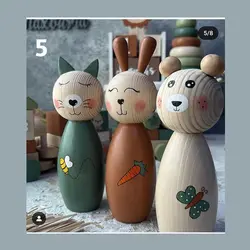 بولینگ چوبی حیوانات بدون توپ 01