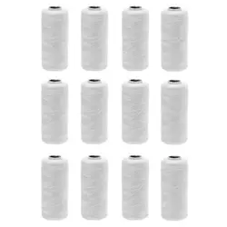 نخ قرقره همه کاره سفید متراژ کم (بسته 12 عددی)