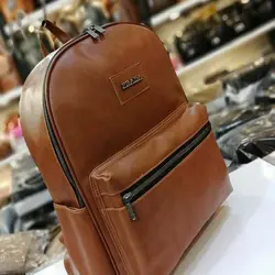 کوله پشتی چرم مصنوعی طرح زارا ZARA رنگ قهوه ای