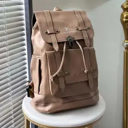 کوله پشتی چرم مصنوعی لویی ویتون رنگ کرمی