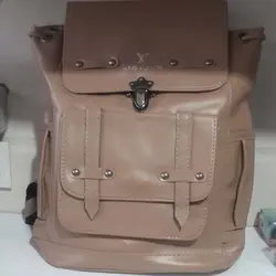 کوله پشتی چرم مصنوعی لویی ویتون رنگ کرمی