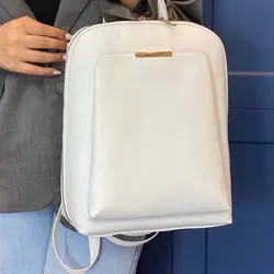 کوله پشتی چرم مصنوعی کلارا رنگ سفید