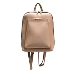 کوله پشتی چرم مصنوعی کلارا رنگ قهوه ای روشن