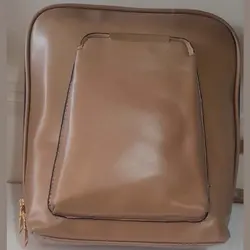 کوله پشتی چرم مصنوعی کلارا رنگ قهوه ای روشن